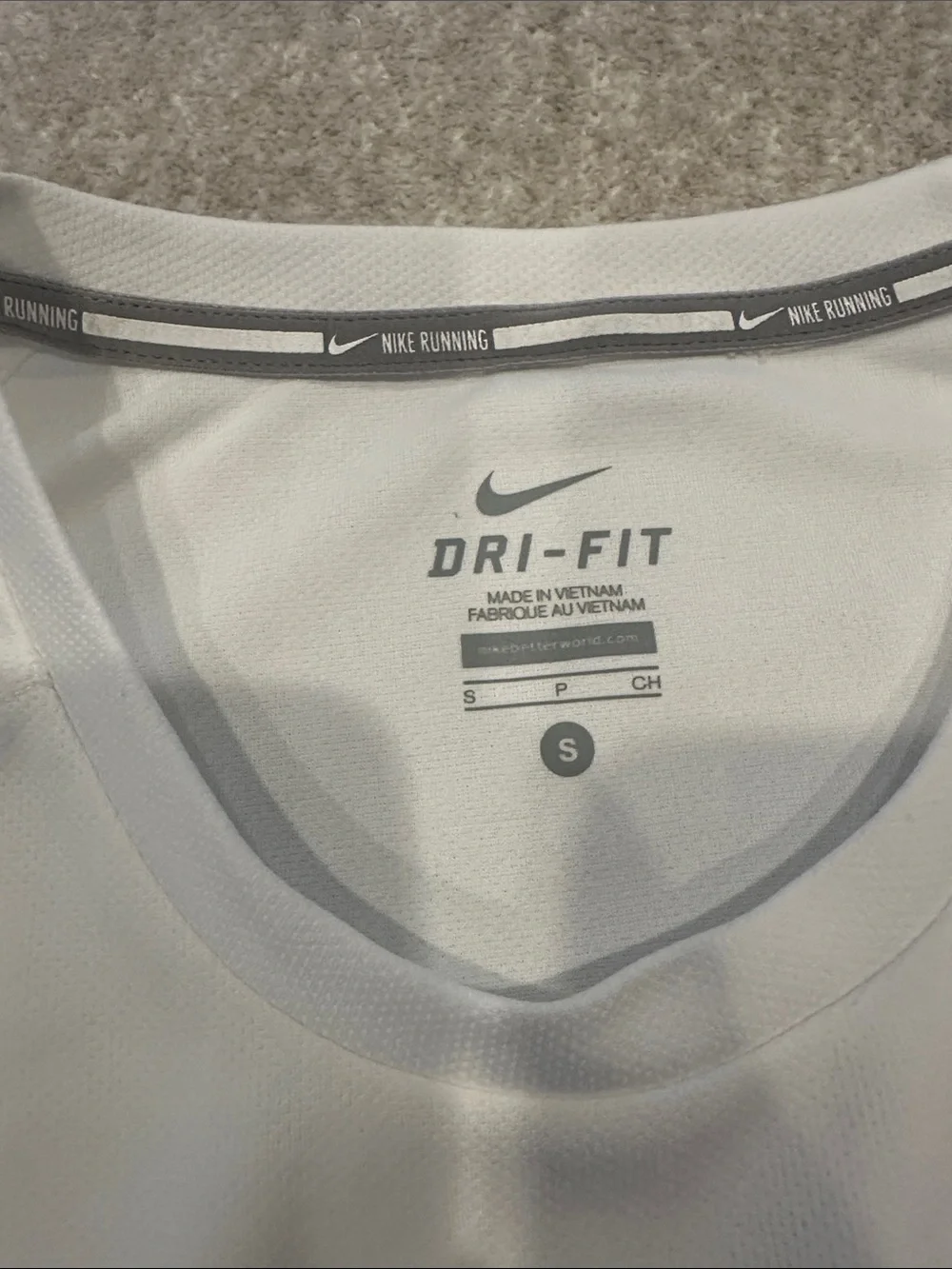 Nike White Dri-FIT Short Sleeve Athletic Tee